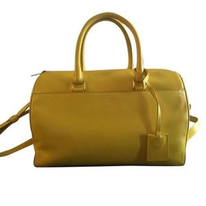 Saint Laurent Duffle Yellow Calfskin Satchel